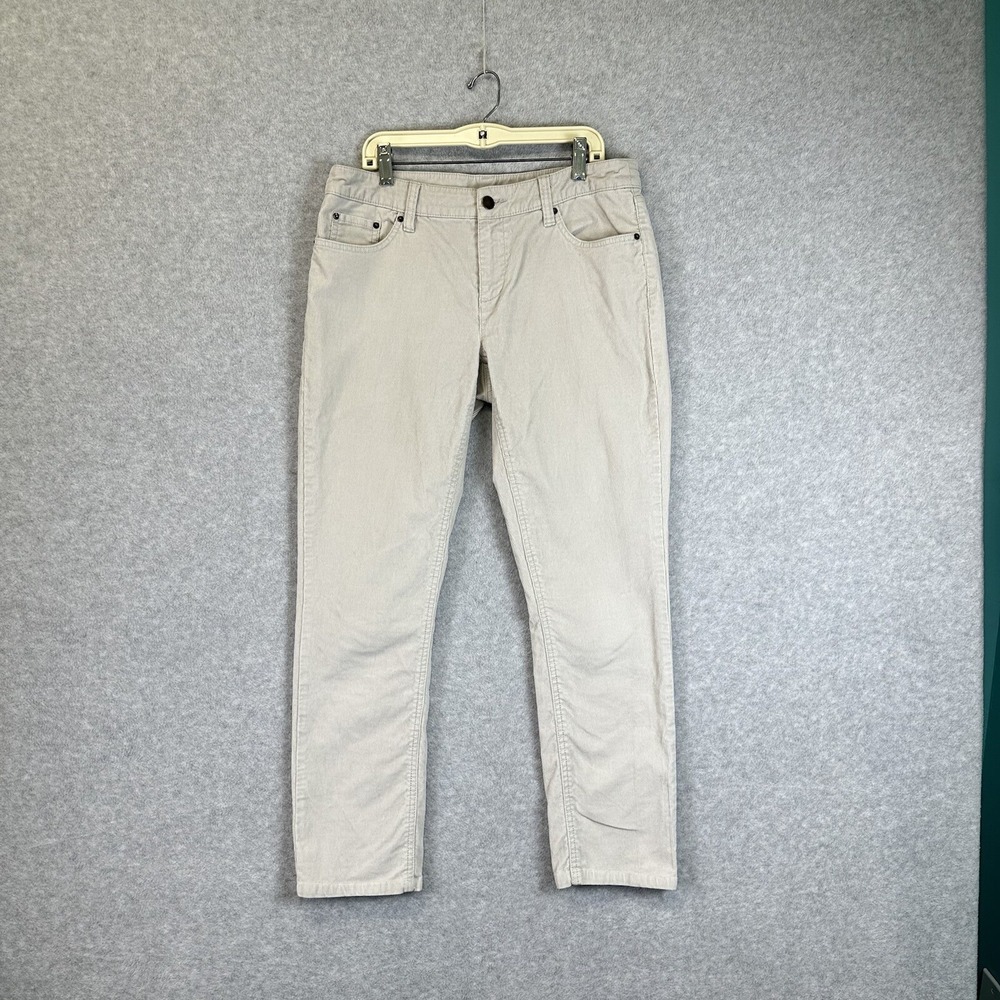 Garnet Hill Women's Size 6 Off White (Ivory) Corduroy Velvet Jeans Cotton Blend